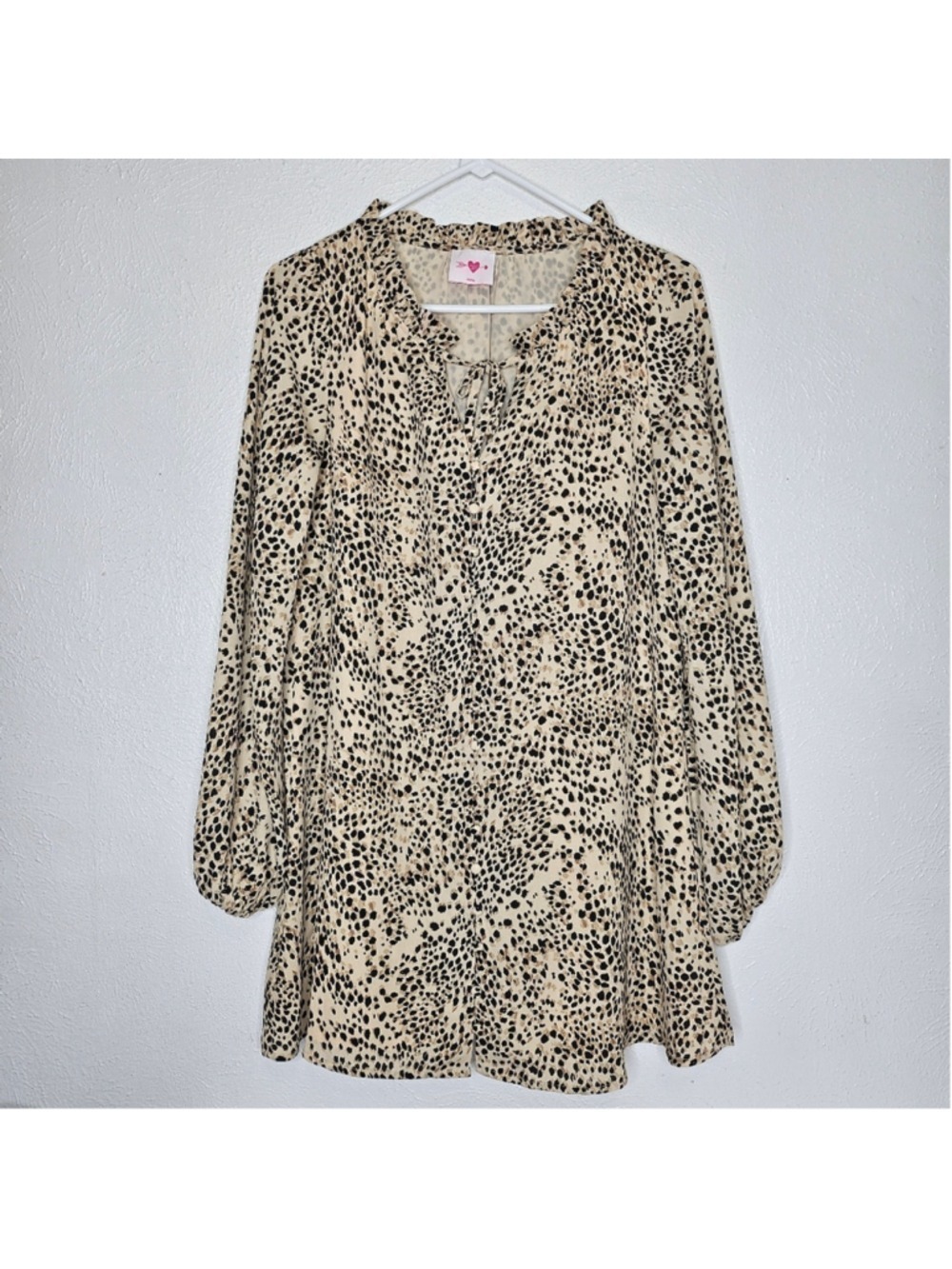 Buddy Love Leah Mini Dress Animal Print Tan Womens Size Extra Small - Picture 2 of 14